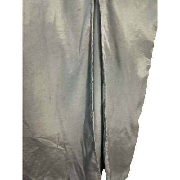 H&M‎ Womens Satin Midi Skirt With Side Slit Light Blue Size S - Picture 4 of 8